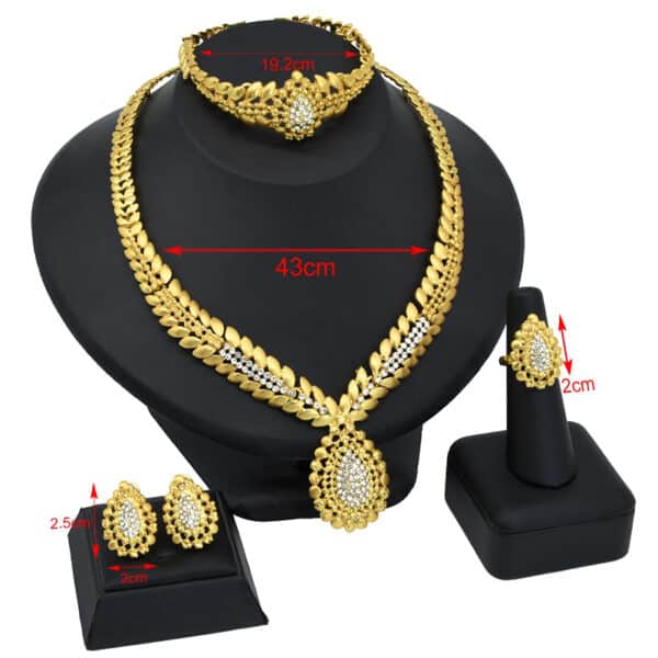 ANIID Necklace Jewelery Sets For Women 24K Gold Plated Dubai Bracciale Eritrean Wedding Collection Hawaiian Metal 1 2