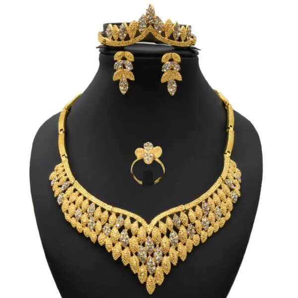 ANIID Nigerian Jewelery Set Wedding Jewelry For Women Dubai 24K Gold Plated Jewlery African Designer Earrings 2 1.jpg 640x640 2 1