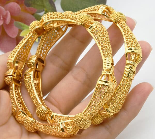 ANIID Women Charm Bracelet Bangle 24K Gold Color Jewelry Dubai Flower Bangle Brand African Designer Ethiopian 12 1.jpg 640x640 12 1