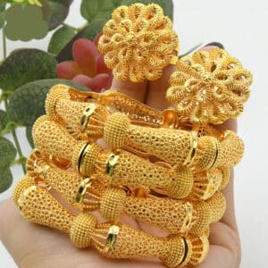 ANIID Women Charm Bracelet Bangle 24K Gold Color Jewelry Dubai Flower Bangle Brand African Designer Ethiopian 23 1.jpg 640x640 23 1