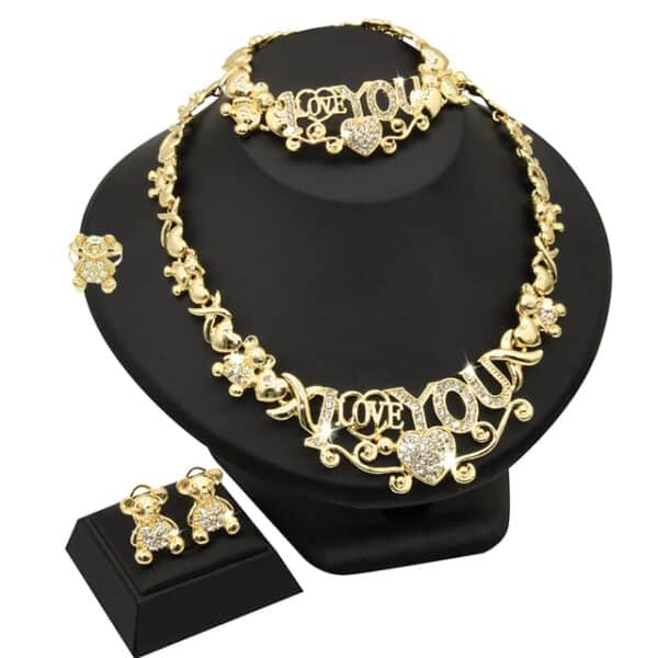 ANIID XOXO Dubai Gold Color Jewelery I Love You Necklace Earrings Sets For Woman Nigerian Jewellery 9 1.jpg 640x640 9 1