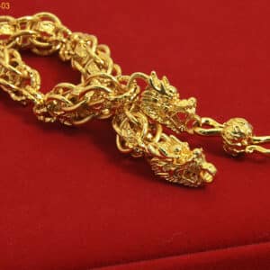 ANIID collar chapado en oro de 24k para hombre collar de cuerda con cabeza de drag 2 1