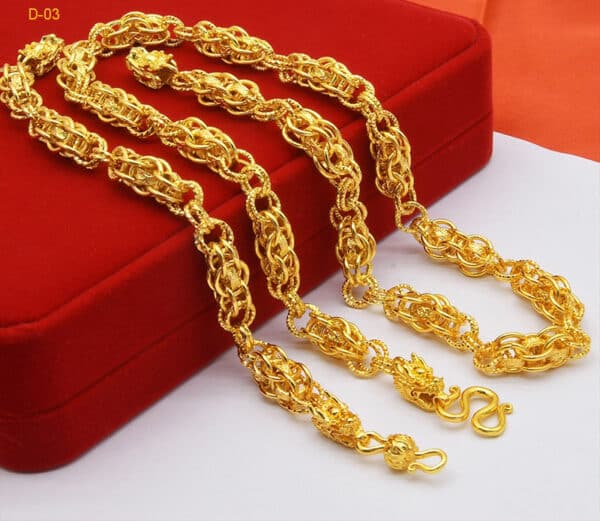 ANIID collar chapado en oro de 24k para hombre collar de cuerda con cabeza de drag 3 1