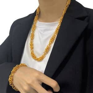 ANIID collar chapado en oro de 24k para hombre collar de cuerda con cabeza de drag 5 1
