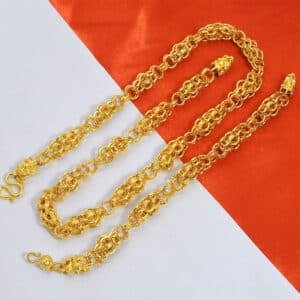 ANIID collar chapado en oro de 24k para hombre collar de cuerda con cabeza de drag 6