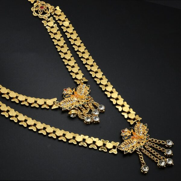 ANIID collar de lujo en capas para mujer colgante largo con borla chapada en oro joyer 3