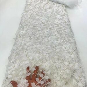 African 3D Lace Fabric 2022 High Quality Lace 5 Yards With Groom Beads Sequins Material Nigerian 2