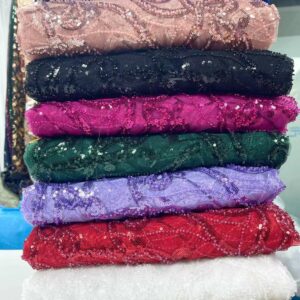 African Groom Sequins Lace Fabric 2022 High Quality French Lace Fabric With Sequins Nigerian Lace Fabrics 1