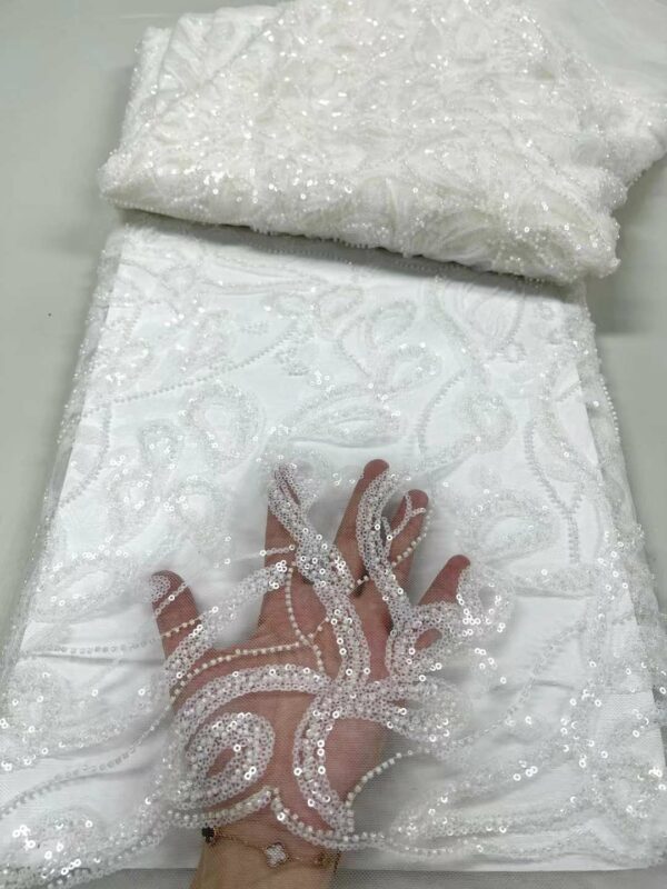 African Groom Sequins Lace Fabric 2022 High Quality French Lace Fabric With Sequins Nigerian Lace Fabrics 2