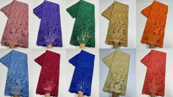 African Guipure Cord Lace Fabrics 2022 High Quality Nigerian Milk Silk Net Tulle Lace Fabric 5 1
