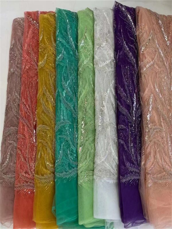 African Heavy Groom Sequins Lace Fabrics French Bridal Lace Fabric 2022 Luxury Quality Embroidery Tulle Lace 1