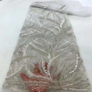 African Heavy Groom Sequins Lace Fabrics French Bridal Lace Fabric 2022 Luxury Quality Embroidery Tulle Lace 2