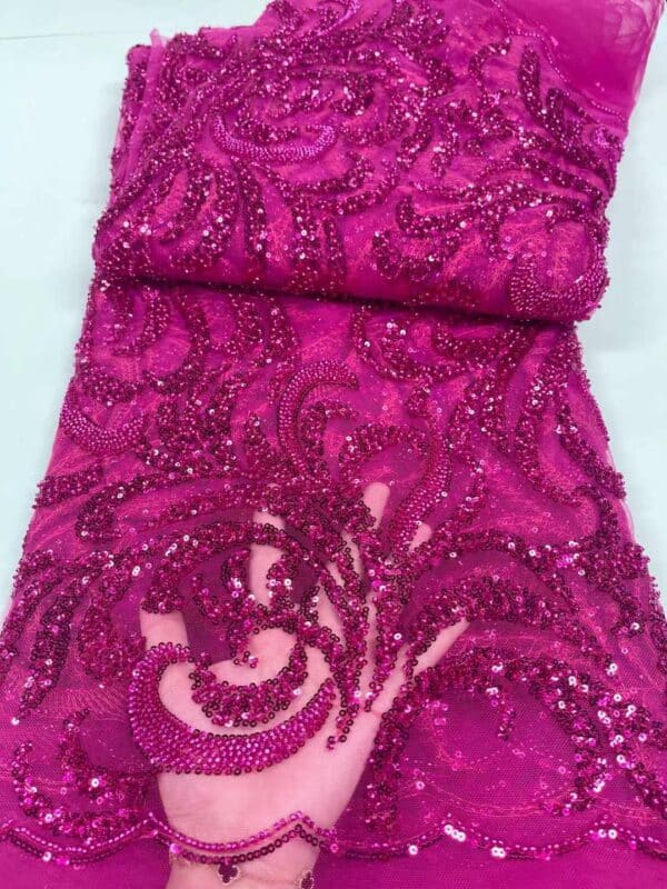 African Lace Fabric 2022 High Quality Lace Sequins Beaded Nigerian Lace Fabrics For Nigerian Wedding French 3