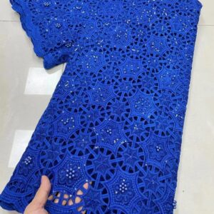 African Milk Silk Cord Lace Fabric 2022 High Quality Lace With Beads Water Soluble Nigerian Guipure 3