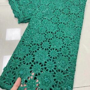 African Milk Silk Cord Lace Fabric 2022 High Quality Lace With Beads Water Soluble Nigerian Guipure 5