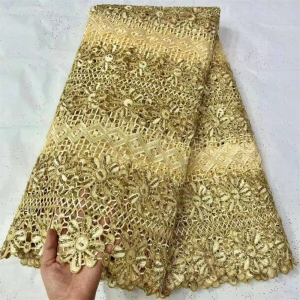 African Milk Silk Tulle Lace Fabric 2022 High Quality Guipure Lace French Cord Lace Fabric With 5