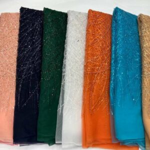 African Sequins Lace Fabric 2020 High Quality Lace Heavy Groom Beaded French Tulle Lace Nigerian Lace 1
