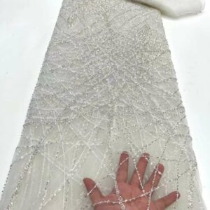 African Sequins Lace Fabric 2020 High Quality Lace Heavy Groom Beaded French Tulle Lace Nigerian Lace 2