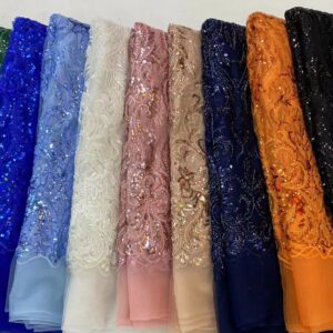 Beautiful African Net Groom Lace With Sequins French Lace African Lace Fabric 5 Yards Nigerian Lace 1