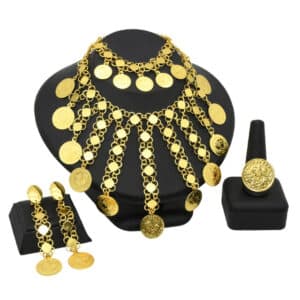 Ethiopian Gold Color Nigerian Jewellery Set Tassel Coin Pendant Choker African Jewelry Dubai Wedding Necklace Earings 2 1.jpg 640x640 2 1