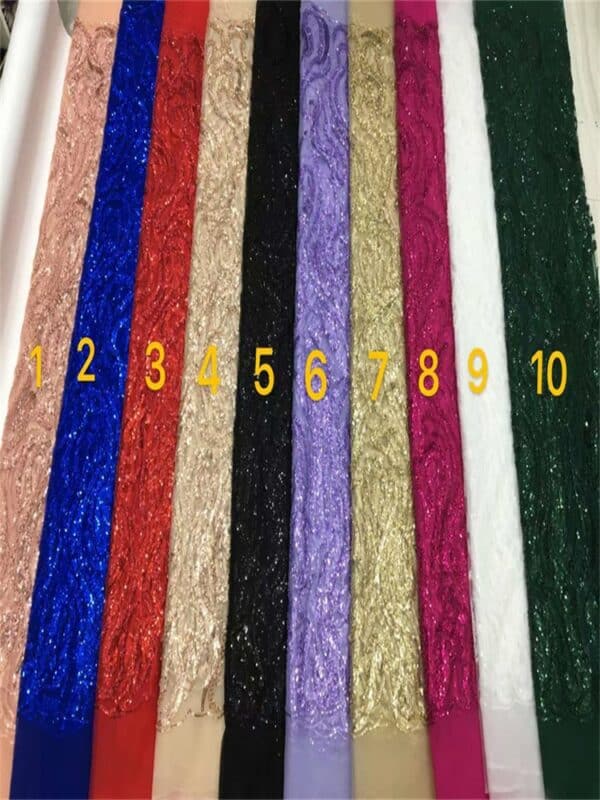 Green Latest African Tulle Laces 2022 Luxury Heavily Beaded Lace Fabric High Quality Embroidery Nigerian Mesh 1