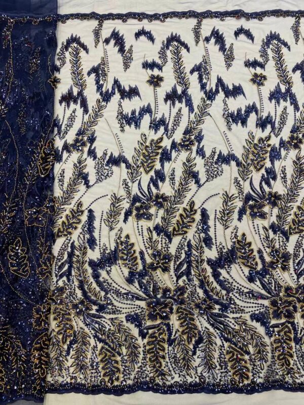 Groom Sequins Lace Fabric Embroidery 2022 5 Yards High Quality African Nigerian Tulle Lace Fabric For 1