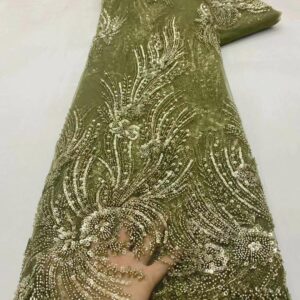 Hot Sale 2022 High Quality African Groom Sequin Lace French beautiful Fabric Embroidery For Nigeria Sewing 2