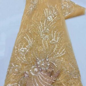 Hot Sale 2022 High Quality African Groom Sequin Lace French beautiful Fabric Embroidery For Nigeria Sewing 4