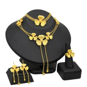 Indian Jewelry Sets Wedding Gold Color African Chokers Necklace Bracelet Earrings For Women Dubai Nigeria Jewellery 2 1.jpg 640x640 2 1