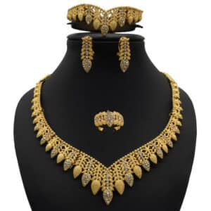 Jewelery Set 24K Gold Plated Set For Woman Bijoux Africaine Dubai Luxury Bridal Necklace Brand Earring 6