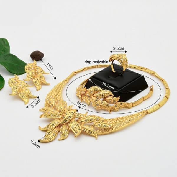 Jewelery Sets Nigerian For Women African Jewelry Set Dubai Fashion Flower Boho Necklace Brazilian Gold Plated 1 1