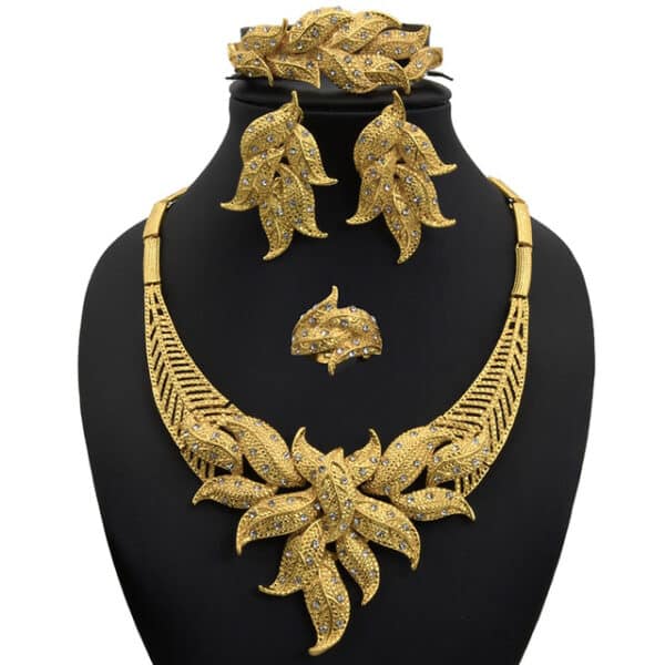 Jewelery Sets Nigerian For Women African Jewelry Set Dubai Fashion Flower Boho Necklace Brazilian Gold Plated 1.jpg 640x640 1