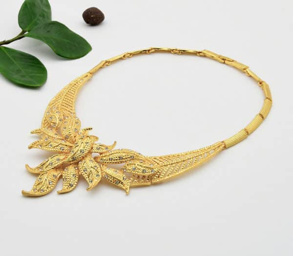 Jewelery Sets Nigerian For Women African Jewelry Set Dubai Fashion Flower Boho Necklace Brazilian Gold Plated 2 1