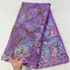 Latest African Brocade Jacquard Lace Fabric 2022 High Quality Gilding Lace Material Nigerian Sequins Lace Fabric 3