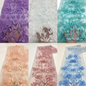 Latest African Lace Fabric 2022 High Quality Lace Embroidery 3D Lace French Nigerian Lace Fabric 5 1