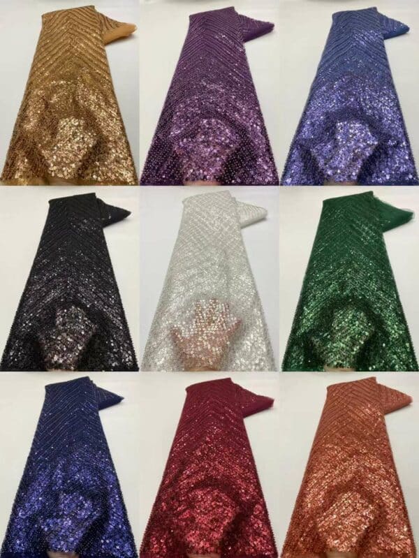 Latest Purple African Lace Fabric 2022 High Quality Flash Sequins Groom Lace French Tulle Nigerian Lace 1
