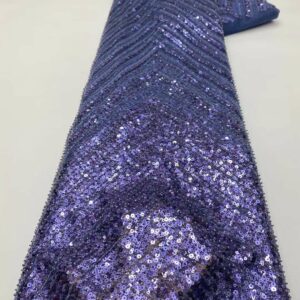 Latest Purple African Lace Fabric 2022 High Quality Flash Sequins Groom Lace French Tulle Nigerian Lace