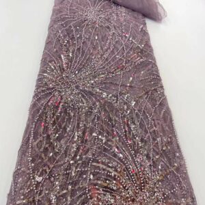 Luxurious Sequence Groom Lace Fabrics Nigeria Lace Fabric 2022 Embroidery Mesh Lace Fabric 3D Beaded African 3