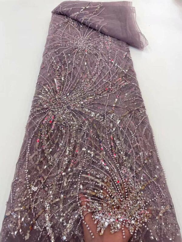 Luxurious Sequence Groom Lace Fabrics Nigeria Lace Fabric 2022 Embroidery Mesh Lace Fabric 3D Beaded African 3