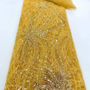 Luxurious Sequence Groom Lace Fabrics Nigeria Lace Fabric 2022 Embroidery Mesh Lace Fabric 3D Beaded African