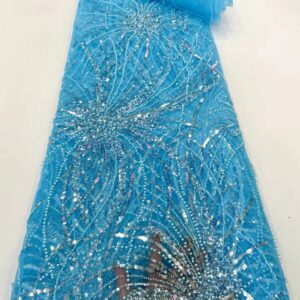 Luxurious Sequence Groom Lace Fabrics Nigeria Lace Fabric 2022 Embroidery Mesh Lace Fabric 3D Beaded African 5