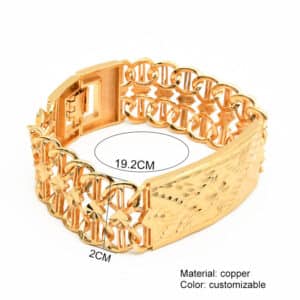Luxury Copper Bracelet For Women Dubai Gold Plated Bangles Indian Arabic Jewelry With Designer Charms Hawaiian 5 1
