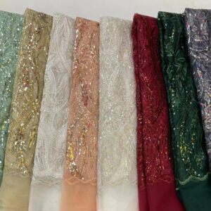 Luxury Sequins Groom Embroidery African Lace Fabric 5 Yards 2022 High Quality Nigerian Wedding Bridal Asoebi 1