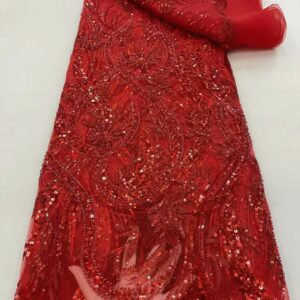 Luxury Sequins Groom Embroidery African Lace Fabric 5 Yards 2022 High Quality Nigerian Wedding Bridal Asoebi 5