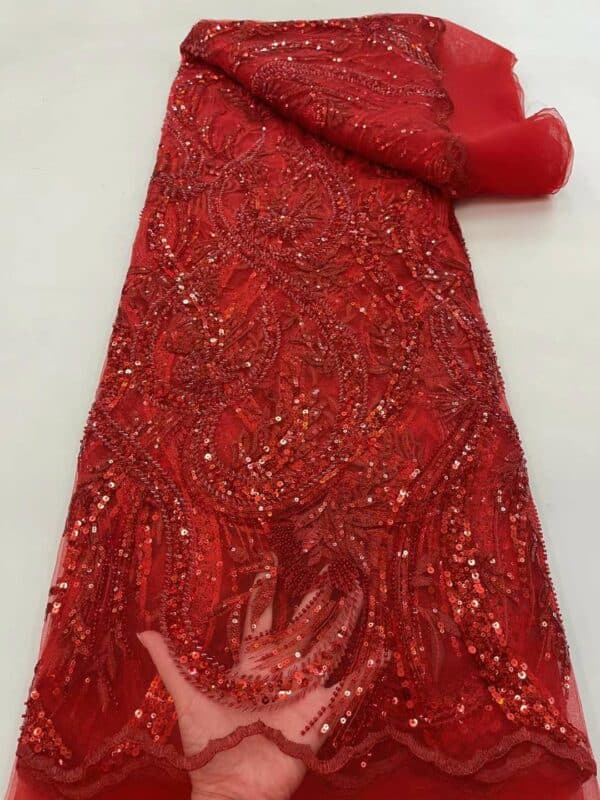 Luxury Sequins Groom Embroidery African Lace Fabric 5 Yards 2022 High Quality Nigerian Wedding Bridal Asoebi 5