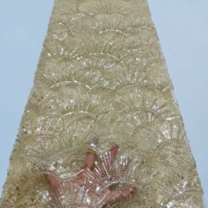 New African White Lace Fabric 2022 High Quality Groom Lace Embroidery With Sequins Net Lace Fabric 4