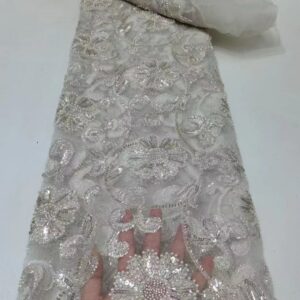 New Arrival African Groom Beads Sequins Lace Fabric French 2022 High Quality Beads Lace Nigeria For 3