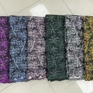 New Design Nigerian Cord Lace Fabric African Lace Fabric 2022 High Quality With Stones French Mesh 1