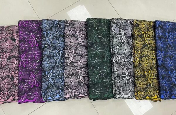 New Design Nigerian Cord Lace Fabric African Lace Fabric 2022 High Quality With Stones French Mesh 1