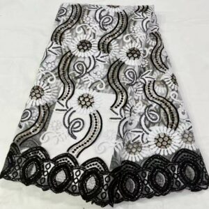 New French Tulle Lace Fabric 5 Yards 2022 High Quality Nigerian Wedding Sequins Embroidery African Lace 2